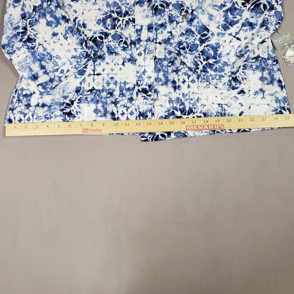 NWT Habitat Clothes to Live In Easy Linen Batik Shirt Womans Size L Linen Blend - Picture 3 of 10